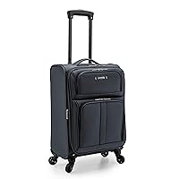 U.S. Traveler Anzio Softside Expandable Spinner Luggage, Dark Grey, Carry-on 22-Inch