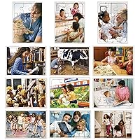 Excellerations Wooden Community Helper Jigsaw Puzzle 11-5/8 inches L x 8-3/8 inches W for Children, 8-12 Piece Puzzles, Set of 12 Puzzles, Preschool