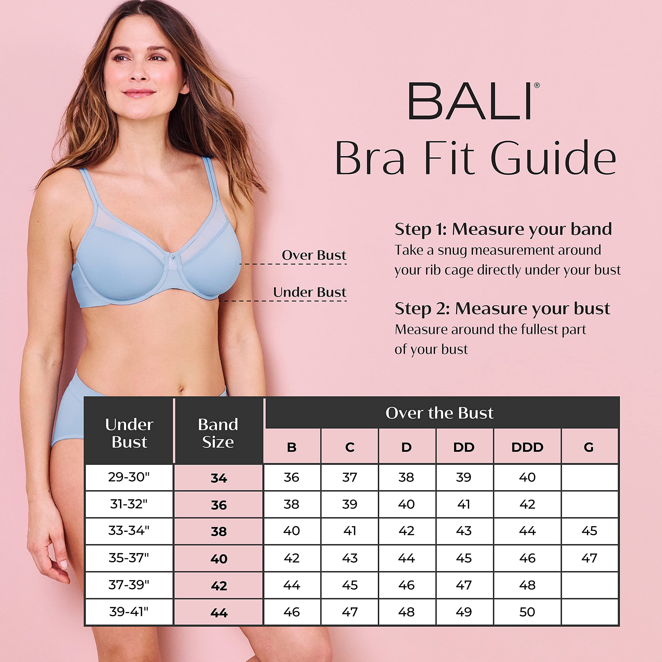 Bali womens Passion for Comfort Minimizer Bra, Full-coverage Underwire Bra, Seamless Cups