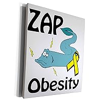 3dRose Zap Obesity Awareness Ribbon Cause Design - Museum Grade Canvas Wrap (cw_115329_1)