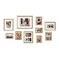Adlynn Photo Frame Set, Set Of 10, Varying Sizes, Gold, Traditional Glam Frame Collection For Wall