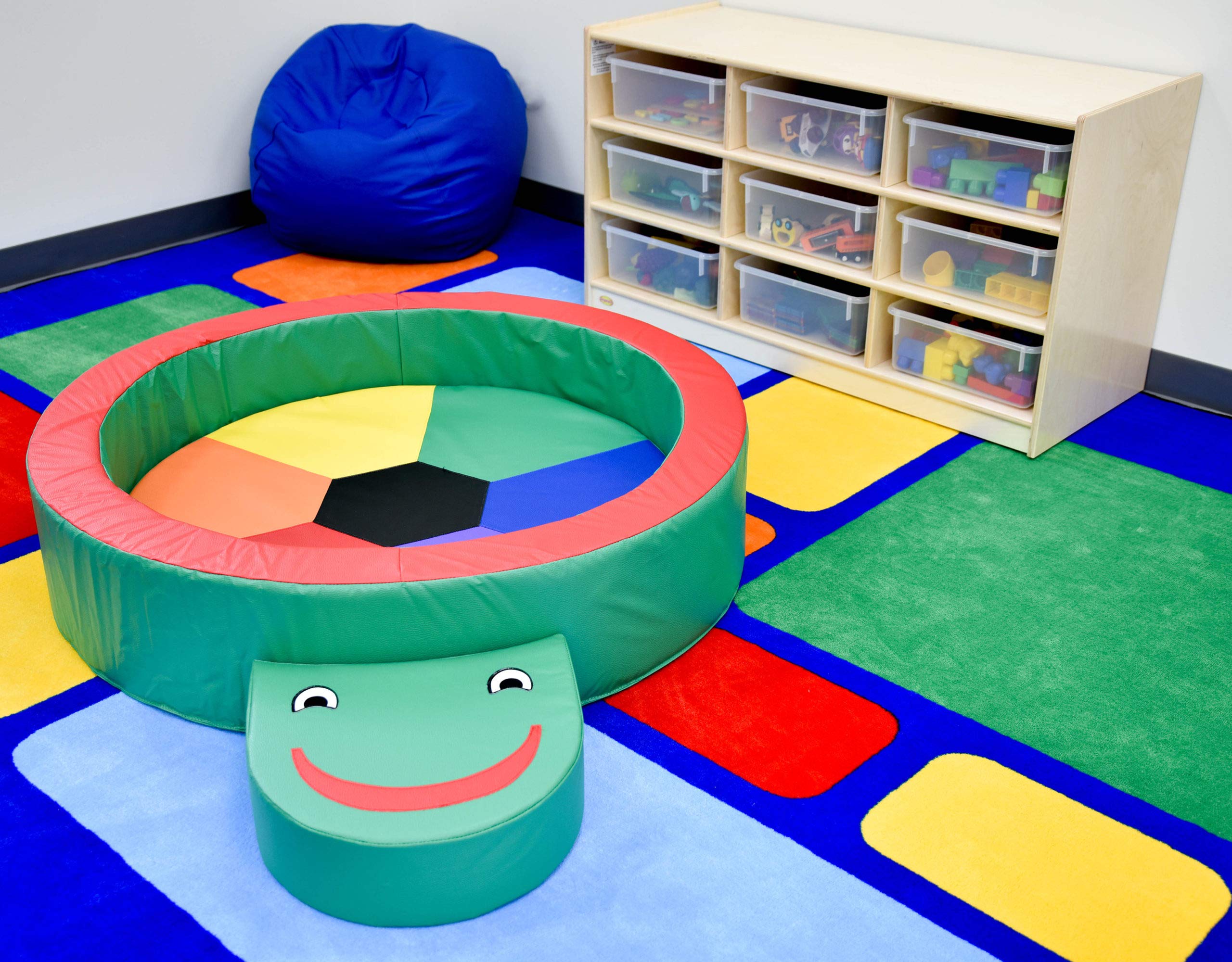 Children's Factory Turtle Hollow Play Yard, Rainbow, CF322-179, Soft Toddler Indoor Playground, Daycare, Preschool or Playroom Baby Mat, Nursery Decor 59