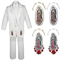Kids Boy Christening Baptism Formal White Suit Tail Guadalupe Maria Stole Sm-7