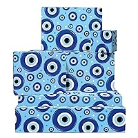 CENTRAL 23 Blue Wrapping Paper - 6 Sheets of Gift Wrap and Tags - Evil Eye - For Women Girls Her - For Birthday, Halloween - Comes with Fun Stickers - Eco-Friendly