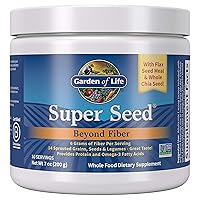 Garden of Life Super Seed, Whole Food Fiber Supplement with Protein and Omega3, 10 Servings, Vegetarian, 7 Oz