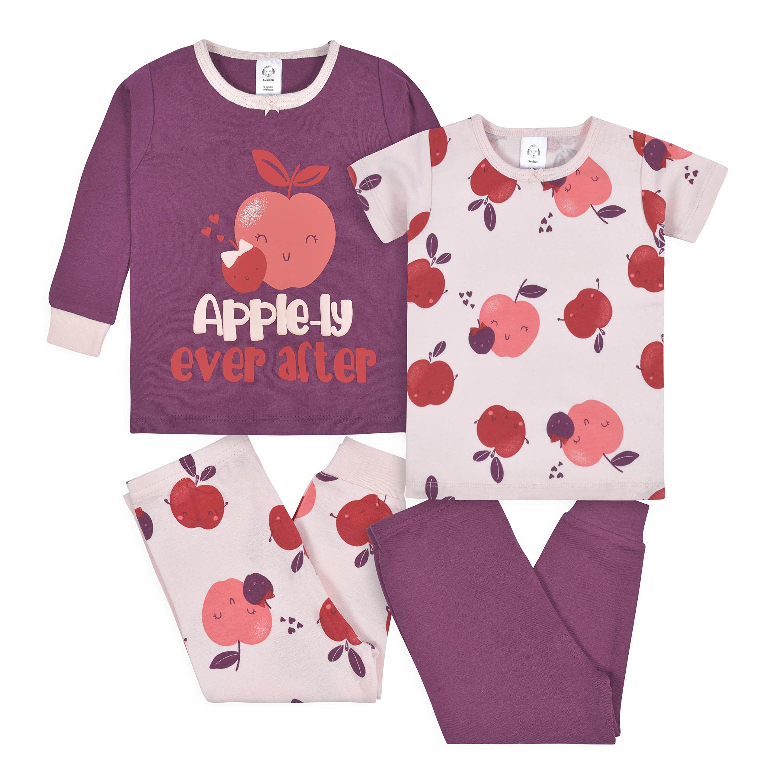 Gerber Baby Girls Toddler Snug Fit 4-Piece Pajama Set