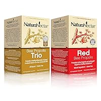 Natural Bee Propolis Bundle - Trio and Red Propolis - for Immune and Cardiovascular Support and a Healthy Metabolism* - 60 Capsules per Bottle