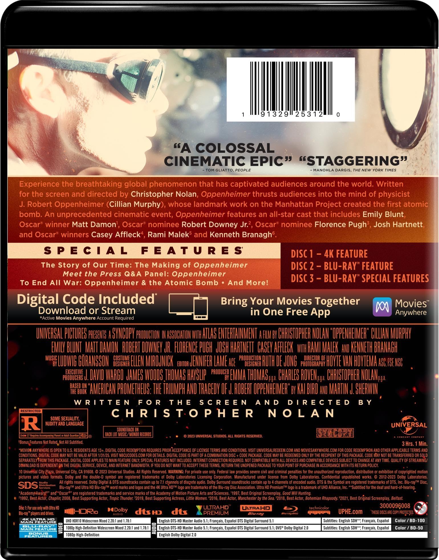 Oppenheimer (4K UHD + Blu-ray + Digital)