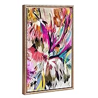 Sylvie Beaded Amaze Vintage Framed Canvas Wall Art by Inkheart Designs, 18x24 Gold, Abstract Colorful Wall Art Decor