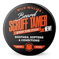 Beard Cream, Scruff Tamer - Soothes, Softens & Nourishes for Short Beards, Stubble & Scruff - Beard Itch Relief Softener & Moisturizer with Green Tea Extract & Aloe Vera Gel