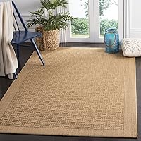 SAFAVIEH Palm Beach Collection Area Rug - 8' x 10', Maize, Sisal & Jute Design, Ideal for High Traffic Areas in Living Room, Bedroom (PAB359M)
