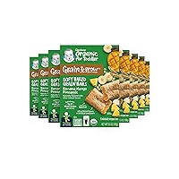 Gerber Snacks for Toddler Organic Soft Baked Grain Bars, Grain & Grow, Banana Mango Pineapple, 5.5 Ounce (Pack of 8)