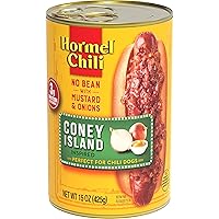HORMEL Chili Coney Island Inspired No Bean, No Artificial Ingredients, 15 Oz, 12 Pack