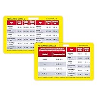Pediatric Nurse Card- (Horizontal) Set of 1 Double-Sided Nurse Card for Pediatric Reference - Nurse Badge Reference Card for Vital Signs, Milestones, Durable Badge-Sized Card