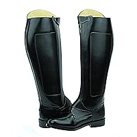 Women Ladies INVADER-2 Polo Players Boots Tall Knee High Leather Equestrian Black