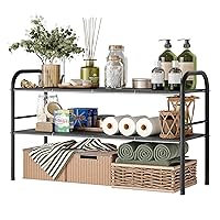 NETEL Under Sink Organizer, 2-Tier Expandable Cabinet Shelf, Under Sink Organizers and Storage with 8 Plastic Panels, Multi-Use for Kitchen, Bathroom, Shoes Storage