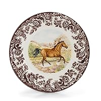 Spode Woodland Salad Plate, Horse | 8 Inch | Hunting Cabin, Lodge, and Cottage Décor | Made in England from Fine Earthenware | Microwave and Dishwasher Safe (American Quarter Horse)