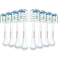 Replacement Heads for Philips Sonicare - Replacement Brush Head Compatible with Sonicare Electric Toothbrush – Not Too Hard or Soft - Awesome Design from Senyum - 8 Packs