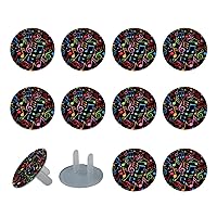 Outlet Plug Covers (12 Pack), Electrical Protector Safety Caps Prevent Shock Hazard Colorful Musical Notes