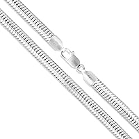 Sterling Silver Round Snake 1.9mm 2.2mm 2.4mm 3mm 4mm 5mm Chain Solid 925 Necklace
