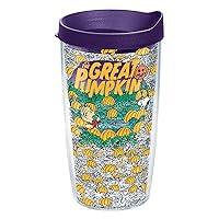 Tervis Peanuts Halloween Great Pumpkin Made in USA Double Walled Insulated Tumbler Travel Cup Keeps Drinks Cold & Hot, 16oz, Classic