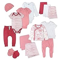 HonestBaby unisex-baby 15-Piece Welcome Home Gift Set 100% Organic Cotton for Newborn Infant Baby Boys, Girls, Unisex