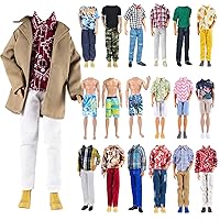 33 PCS Doll Clothes and Accessories for Ken Doll Including 5 Tops 5 Pants  Casual Wear in Random 4 Pair of Shoes Hangers Glasses Earphone Guitar