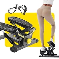 Twist Stepper with Resistance Bands, Stepper Machine with 300LBS Weight Capacity, Mini Stepper for Full Body Workout, Adjustable Step Height, Smooth and Quiet, Step Machine for Men Women