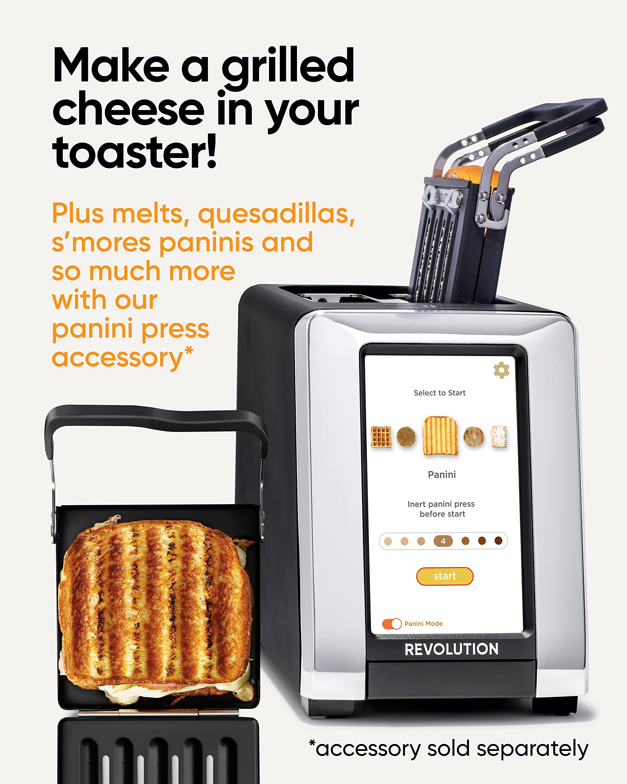 Revolution R180B High-Speed Touchscreen Toaster, 2-Slice Smart Toaster with Patented InstaGLO Technology & Panini Mode