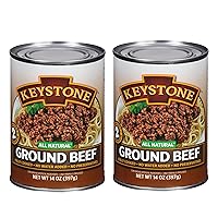 Keystone All Natural Ground Beef 14 Ounce Long Term Emergency Survival Food Canned Meat | Fully Cooked Ready to Eat | Gluten Free Family Pack of 2