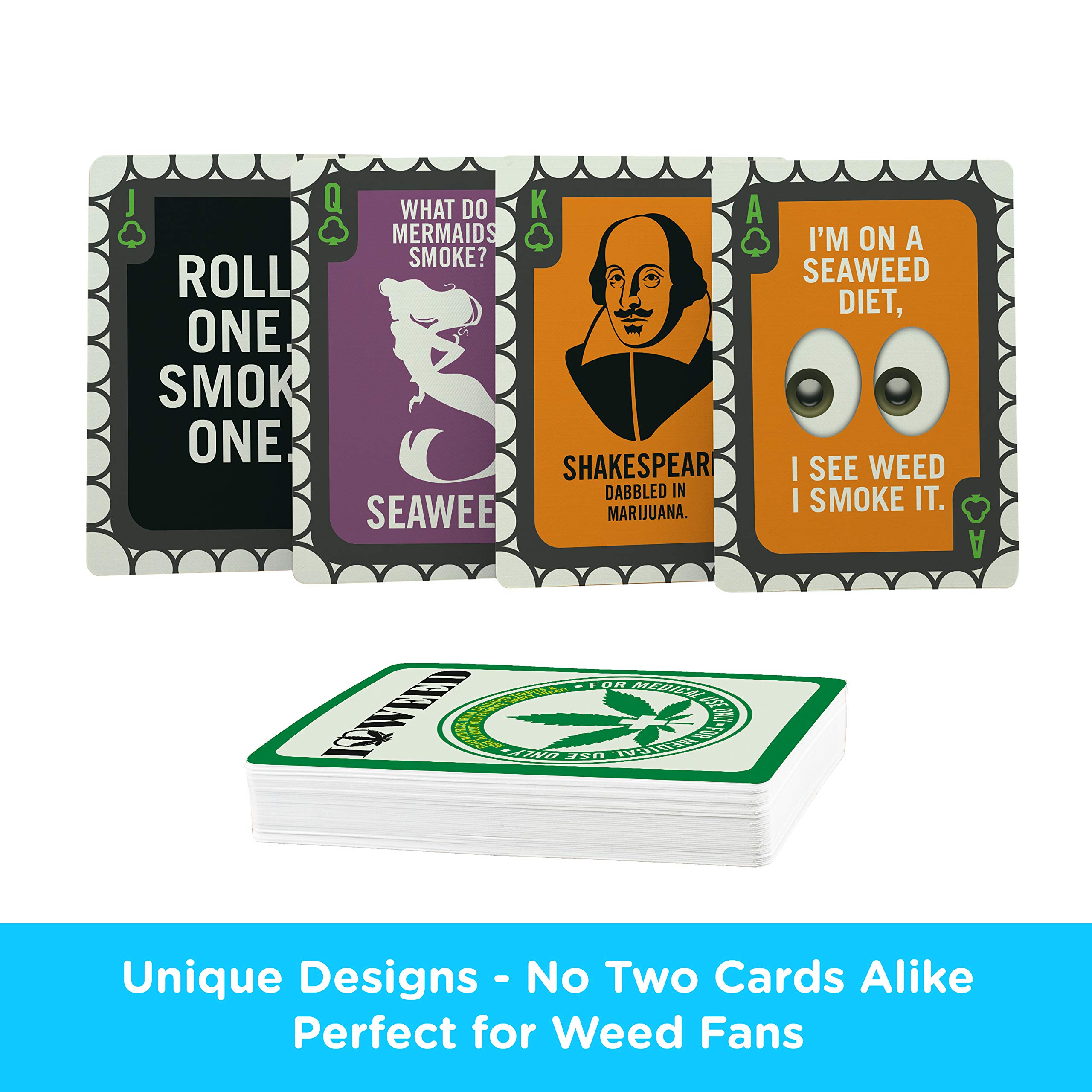 AQUARIUS Weed Playing Cards - Weed Themed Deck of Cards for Your Favorite Card Games - Weed Merchandise & Collectibles - Poker Size with Linen Finish