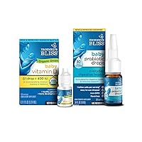 Mommy's Bliss Organic Baby Vitamin D Drops 100 Servings (Pack of 1) with Baby Probiotic Drops Everyday 30 Servings (Pack of 1)