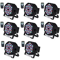 36 RGB LED DJ Stage Uplight -DMX Control Sound Activated with Remote Control and 9 Modes LED for Wedding, Events, Christmas and Halloween Music Disco Party -R&D in USA -8 Pack