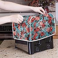 Butterfly Roses Floral Print Toasters Cover 2 Slice Quilted Toasters Cover Bread Maker Cover Kitchen Small Appliance Cover Toaster Oven Cover, Size S