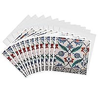 3dRose Greeting Cards - Asia, Turkey, Istanbul, Topkapi. Detail of famous palace Iznik tiles. - 12 Pack - Tles