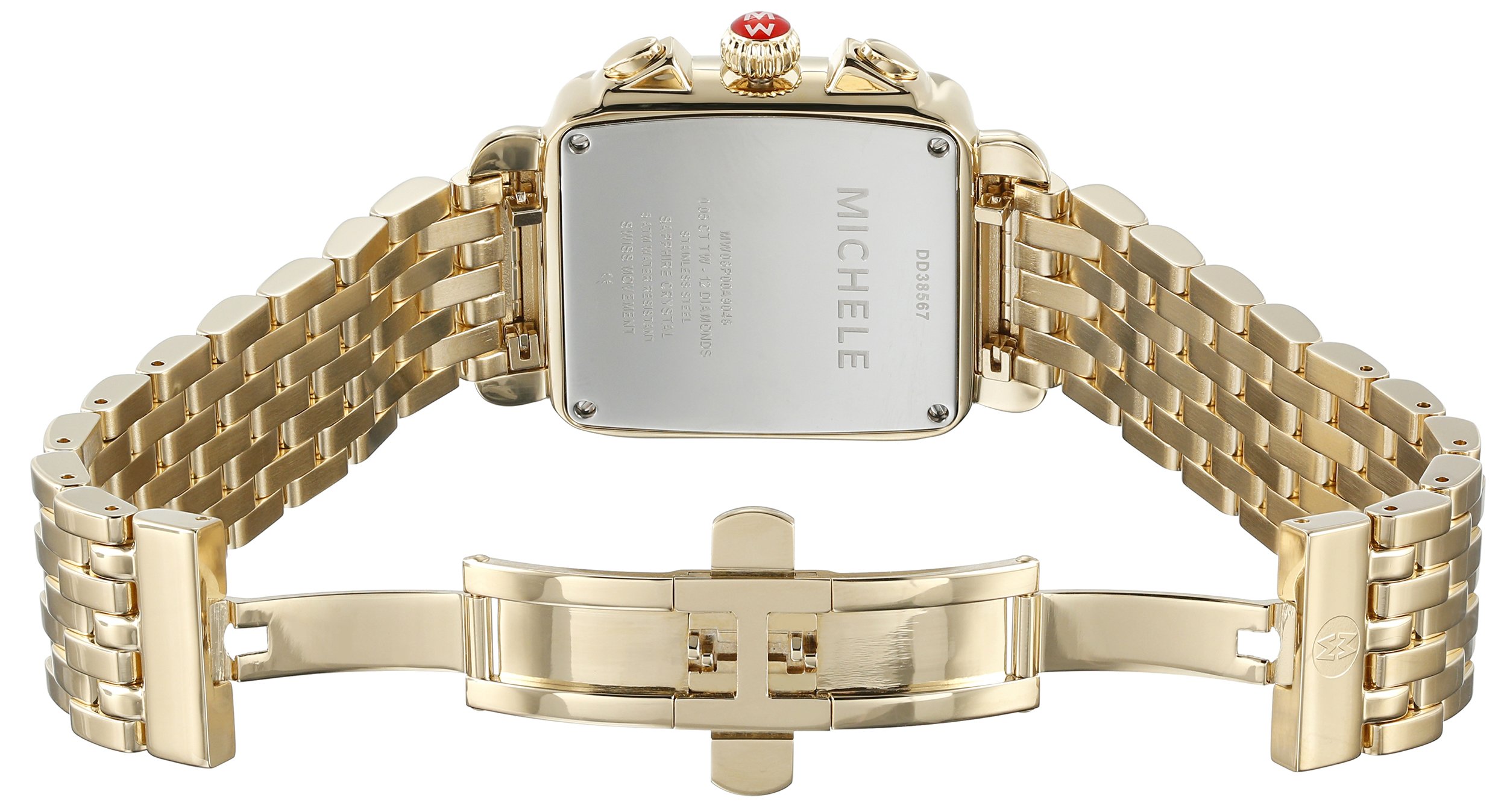 MICHELE Women's MWW06P000016 Deco Analog Display Swiss Quartz Gold Watch