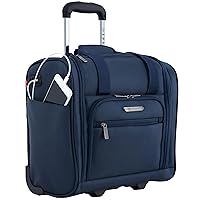 TPRC Smart Under Seat Carry-On Luggage with USB Charging Port, Navy Blue, Underseater 15-Inch