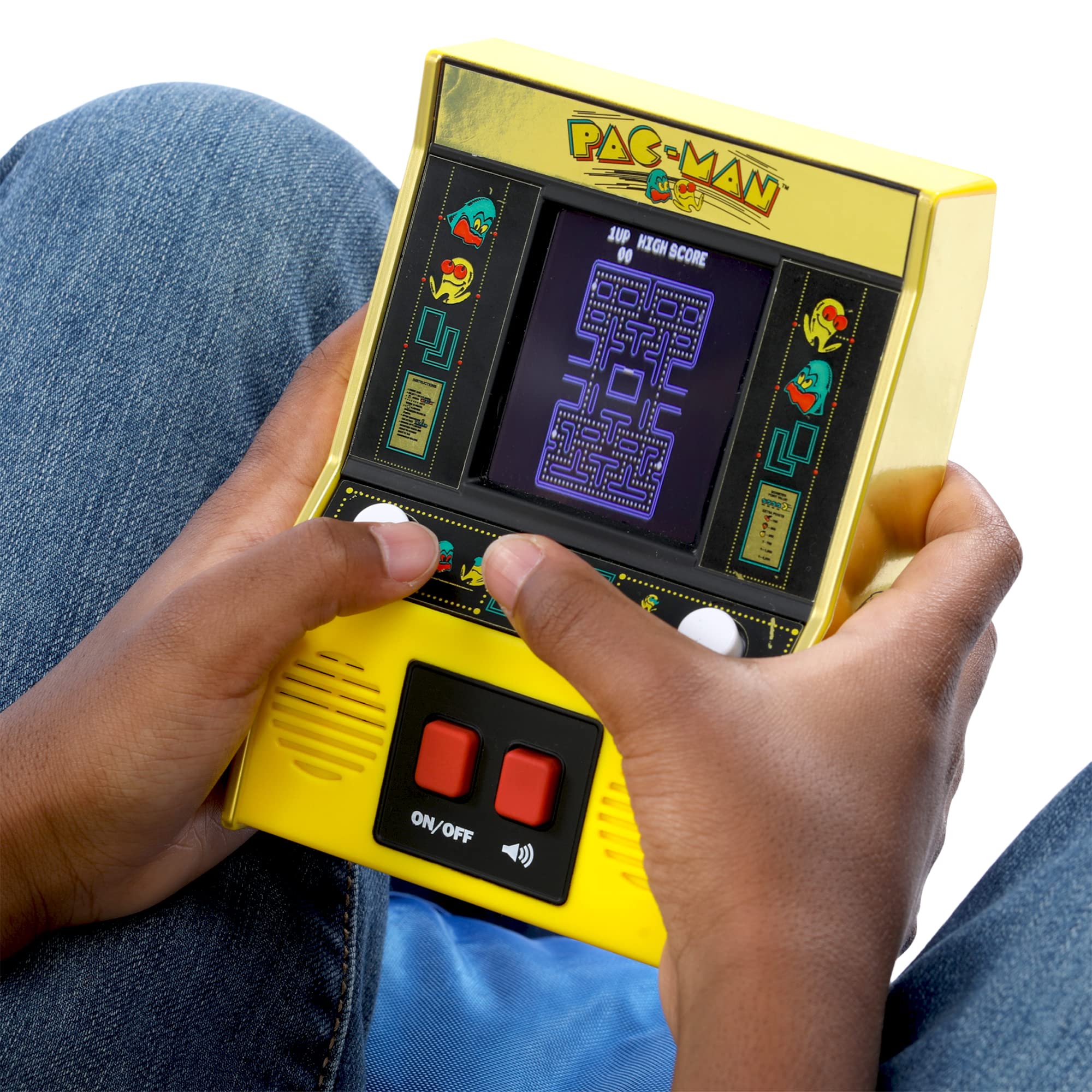 Basic Fun Arcade Classics - Pac-Man Color LCD Retro Mini Arcade Game , Yellow