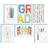 Hallmark Graduation Cards Bulk Assortment, Colorful Congrats (36 Cards and Envelopes, 6 Designs)