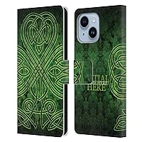 Head Case Designs Officially Licensed Custom Customised Personalised Brigid Ashwood Irish Shamrock Name and Initial Leather Book Wallet Case Cover Compatible with Apple iPhone 14 Plus