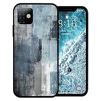 Compatible with iPhone 14 Pro Max Case 6.7 inch, Blue Grey Graffiti Abstract Art Oil Painting Style Phone Case Ultra Slim Silicone Cover Anti-Scratch Shockproof Protective Rubber Case
