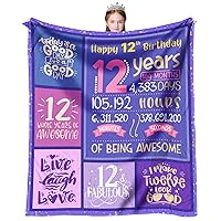 Gifts for 12 Year Old Girl - 12 Year Old Girl Gifts Throw Blanket 60 x 50 inch - 12 Year Old Girl Gifts for Birthday - 12 Year Old Girl Birthday Gift Ideas - 12th Birthday Decorations for Girls
