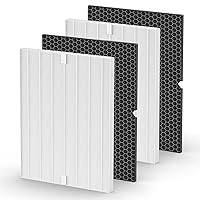 116130 Replacement Filter H Compatible with Winix 5500-2 Air Purifier and AM80-2 Air Purifier Replacement Filter 2 Pack H13 TRUE HEPA Replacements and 2 Pack Activated Carbon Filters Combo Pack (2+2)