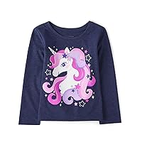 The Children's Place baby girls Pink Unicorn Long Sleeve Graphic T Shirt