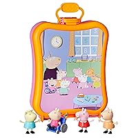 Peppa Pig Peppa's Club Friends Carrying Case Playset, Includes 4 Figures, Preschool Toys, Kids Toys for 3 Year Old Girls and Boys and Up