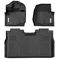 YITAMOTOR Floor Mats Compatible with 2015-2024 Ford F-150/F150 Lightning SuperCrew Cab (Not Fit Rear Seat with Under-Seat Fold Flat Storage), TPE All Weather Protection 1st & 2nd Row