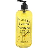Lemon Verbena Massage Oil, 16 oz, with Sweet Almond Oil and Jojoba Oil, Preservative Free, Perfect for Aromatherapy and Relaxation