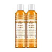 Dr. Bronner's - Organic Hair Rinse (Citrus, 8 Ounce) - Nourishing & Effective, Gentle Conditioning Cleanser for Skin & Hair, No Synthetic Ingredients, Organic Shikakai (2-Pack)