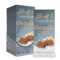 Lindt CLASSIC RECIPE Non-Dairy OatMilk Salted Caramel Chocolate Candy Bar, 10 Pack, 3.5 oz.