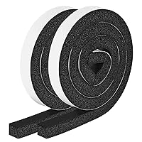 Foam Strips with Adhesive, 1 Inch Wide X 1 Inch Thick, Neoprene Weather Stripping High Density Closed Cell Foam Tape Seal for Doors and Windows Insulation, Total 13 Feet Long(6.5ft x 2 Rolls)